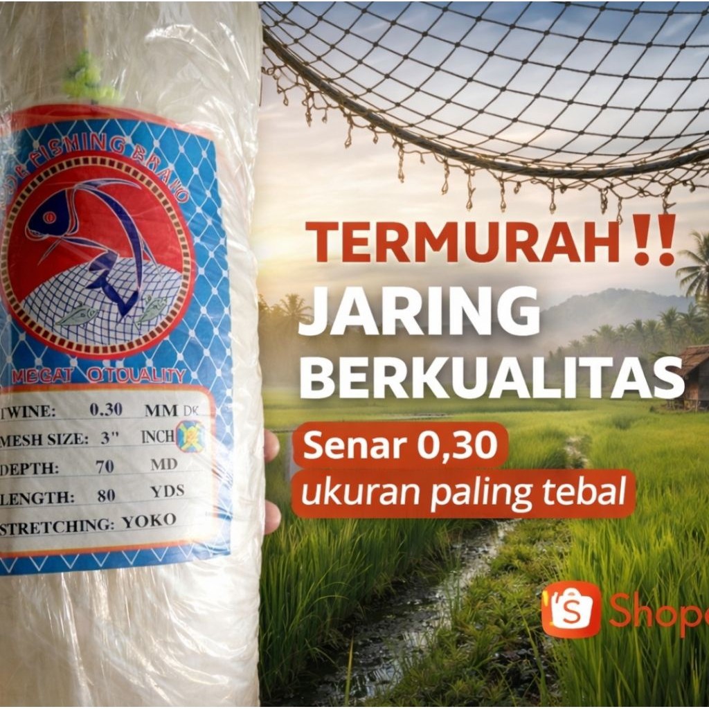 Jaring Burung Sawah Senar Tebal 0.30 – Lebih Awet | Jaring Padi & Pengaman Tanaman