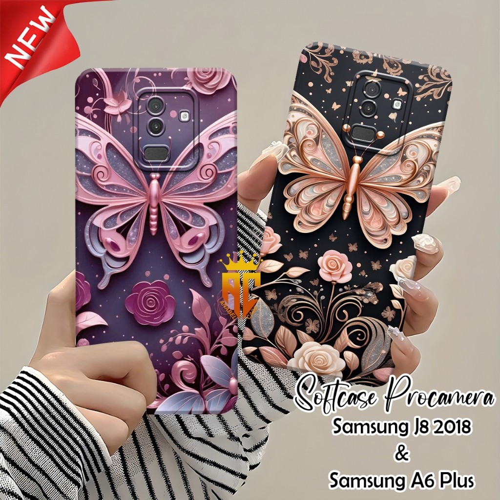Softcase SAMSUNG J8 2018 / SAMSUNG A6 PLUS -   Fashion Case Motif Cute Butterfly - Case Cantik - Cas