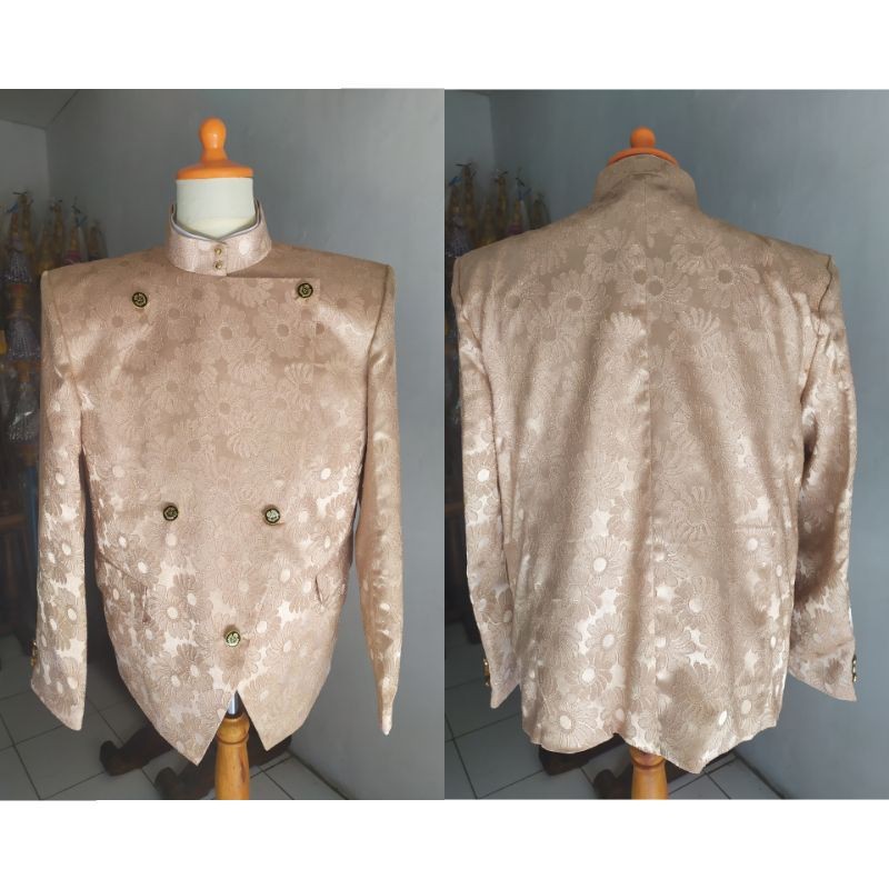 Beskap Jawa Solo Model Landung Alusan Bahan Jaguar Glitter Premium