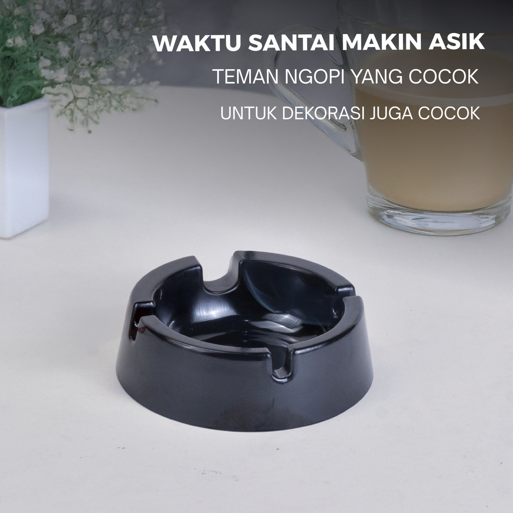 Asbak Melamin Bulat Lusinan 6/12 pcs Asbak Rokok Mewah Tebal Asbak Cafe/Hotel
