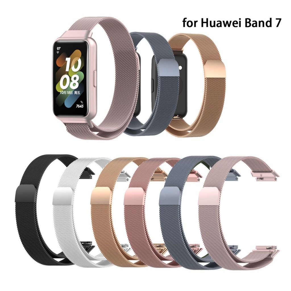 Milanese Strap For Huawei Band 7 Stainless steel Replacement Magnetic Loop Bracelet For Huawei Band7