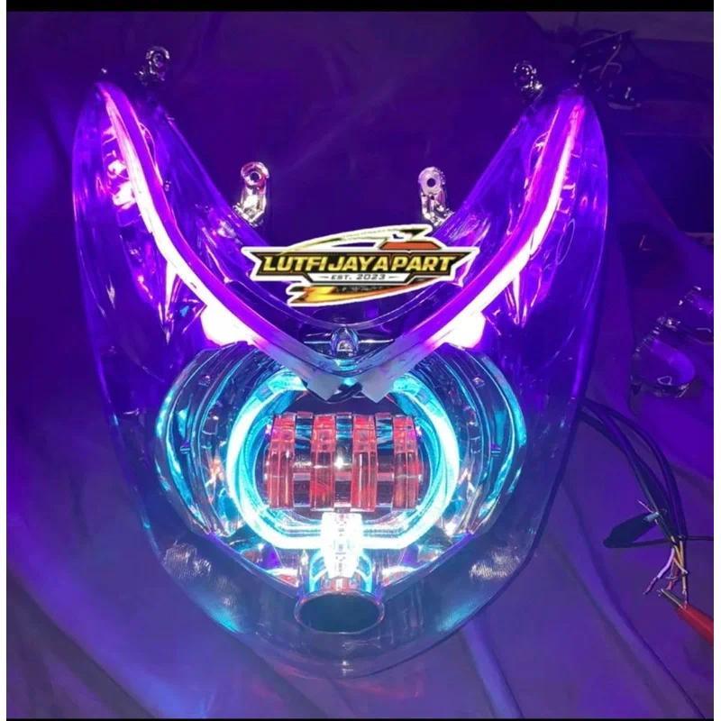 mio soul karbu reflektor lampu depan yamaha mio soul karbu daymaker biled