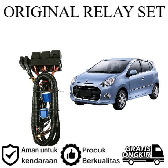 ORIGINAL Relay Set Lampu Utama LED H4  Mobil Daihatsu Ayla 2013 2025 Lie Cheng