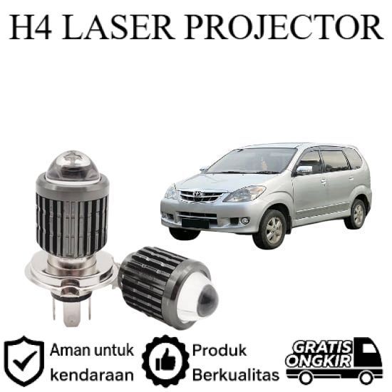 ORIGINAL 2pcs Lampu Utama LED H4 Laser Putih Mobil Toyota kijang Innova 2004 2015 Lie Cheng