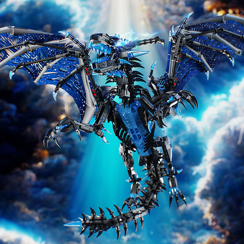 Ice Frost Dragon Model Assembled Buig Blocks Flying Dragon Educational ildren's Toy Boy's Birthday G
