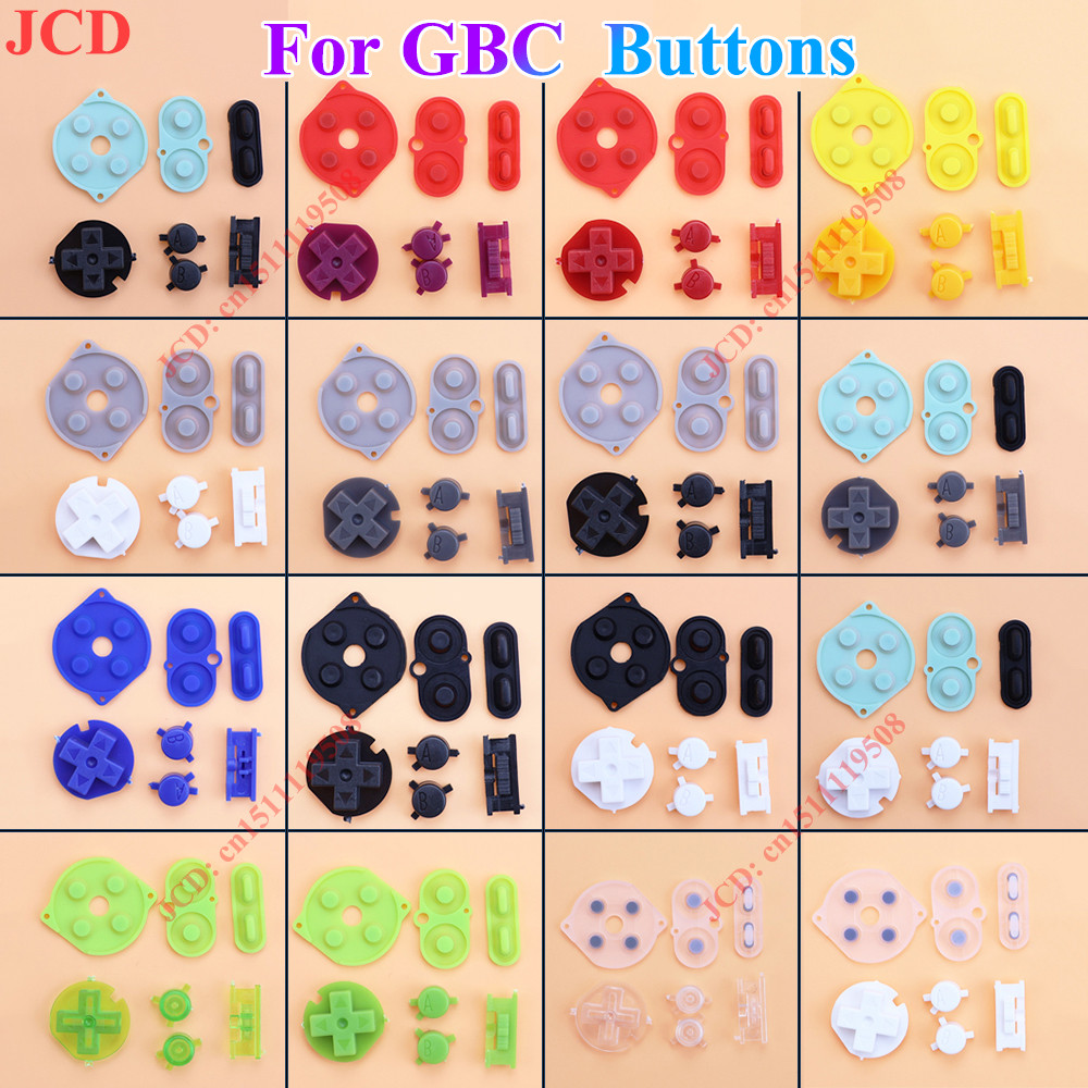 1Set Tombol D-pad Konduktif Karet Multi-Warna Untuk GameBoy Classic Untuk GBC DMG Tombol A B Set Tom