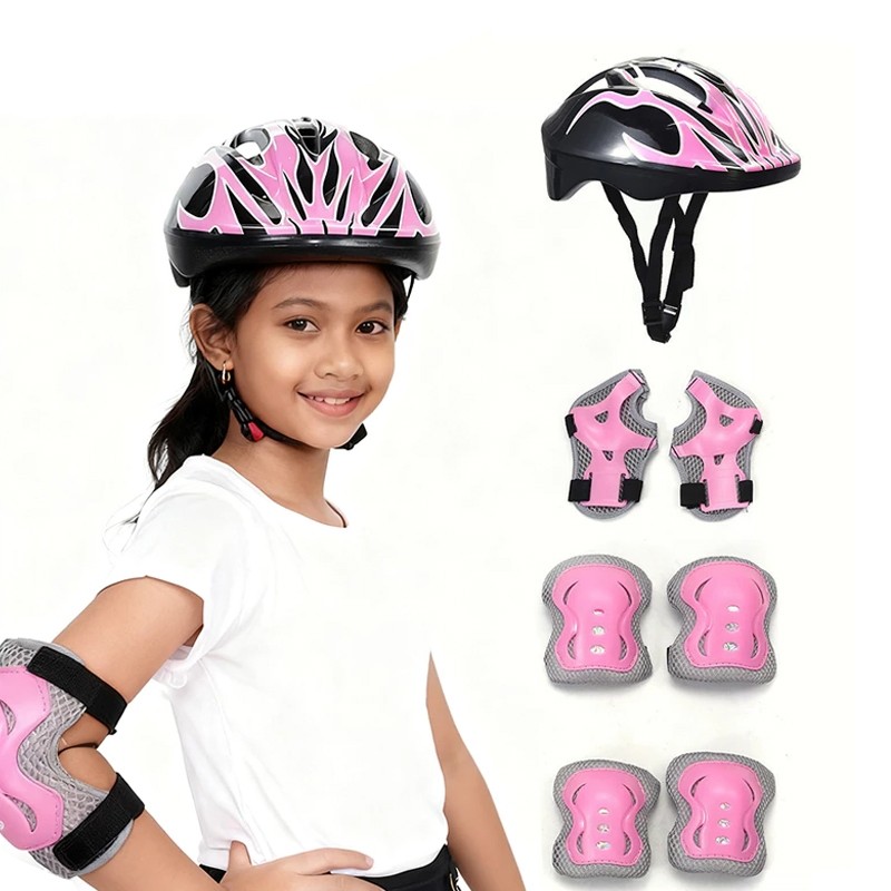GutView 7PCS Helm Deker Sepeda Anak Alat Pelindung Sepatu Roda / Helm Decker Anak Pelindung Scooter 