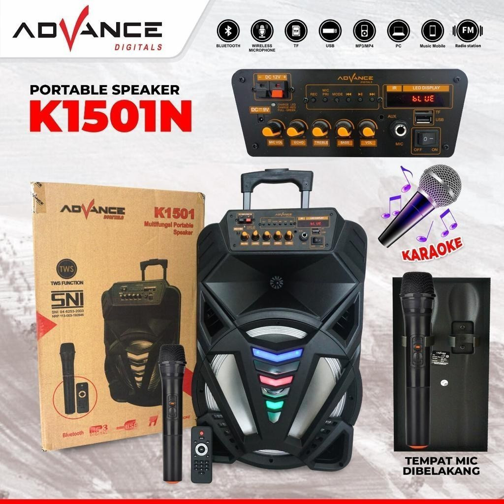 SPEAKER METTING BLUETOOTH ADVANCE K1501N 15INCH - 1 MIC / 2 MIC SPEAKER ADVANCE K1501N