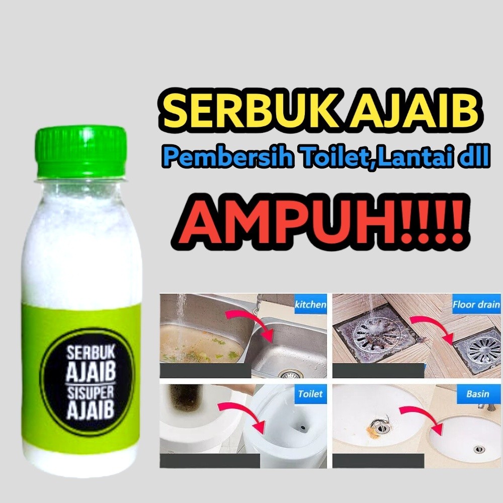VIRALL  Serbuk Ajaib Pembersih Serba Guna/ Serbuk Ajaib Pembersih Kamar Mandi Instan/ Serbuk Ajaib P