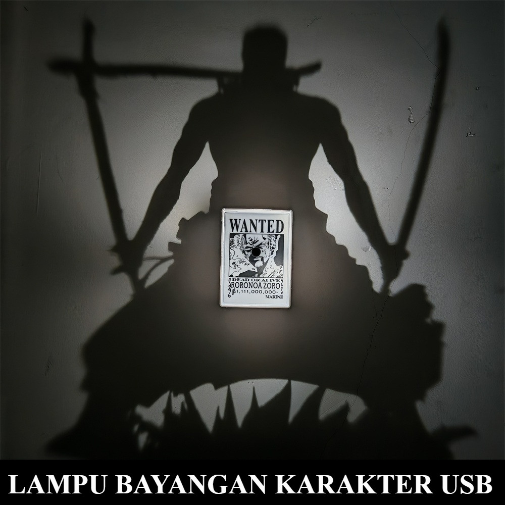 Lampu dinding kamar tidur bayangan New Zoro Wall Lamp Figure Toy One Piece Anime Peripherals Kid The