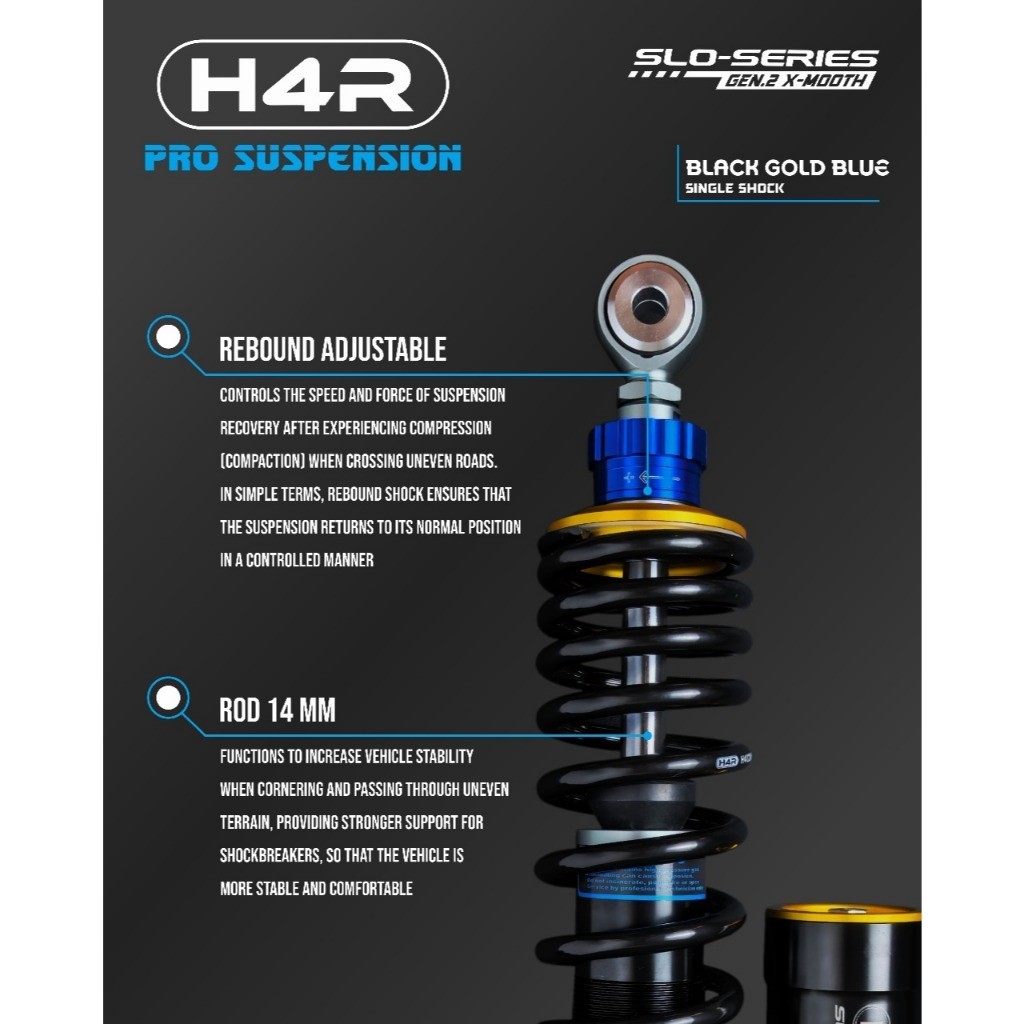 Shockbreaker H4R X-MOOTH Shock Motor Matic Universal Vario Stylo Beat New Scoopy Genio Filano