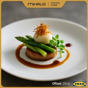 IKEA MALAYSIA OFTAST PIring makan/saji kaca, diameter 25 cm, putih 1pc IKEA OF936