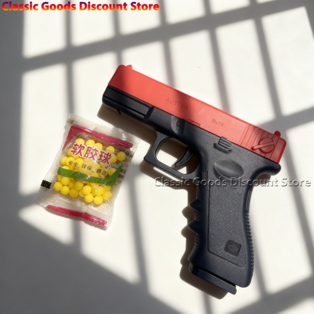 Soft Bullet Airsoft Pistol Manual G17 Toy  Lower Magazine With Laser Outdoor Sports CS Game for Chil