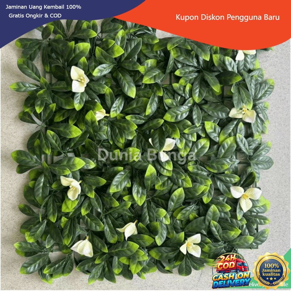 Rumput Dinding Bunga 50 x 50 cm Rumput Sintetis Dekorasi Lantai Ruangan Cafe Rumah