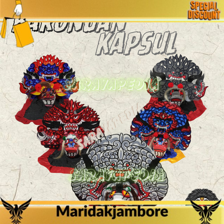anak-anak hobby Barongan Kapsul Bahan Kayu Mainan Anak Budaya Tradisional Free Kemul SRY Mj barongan