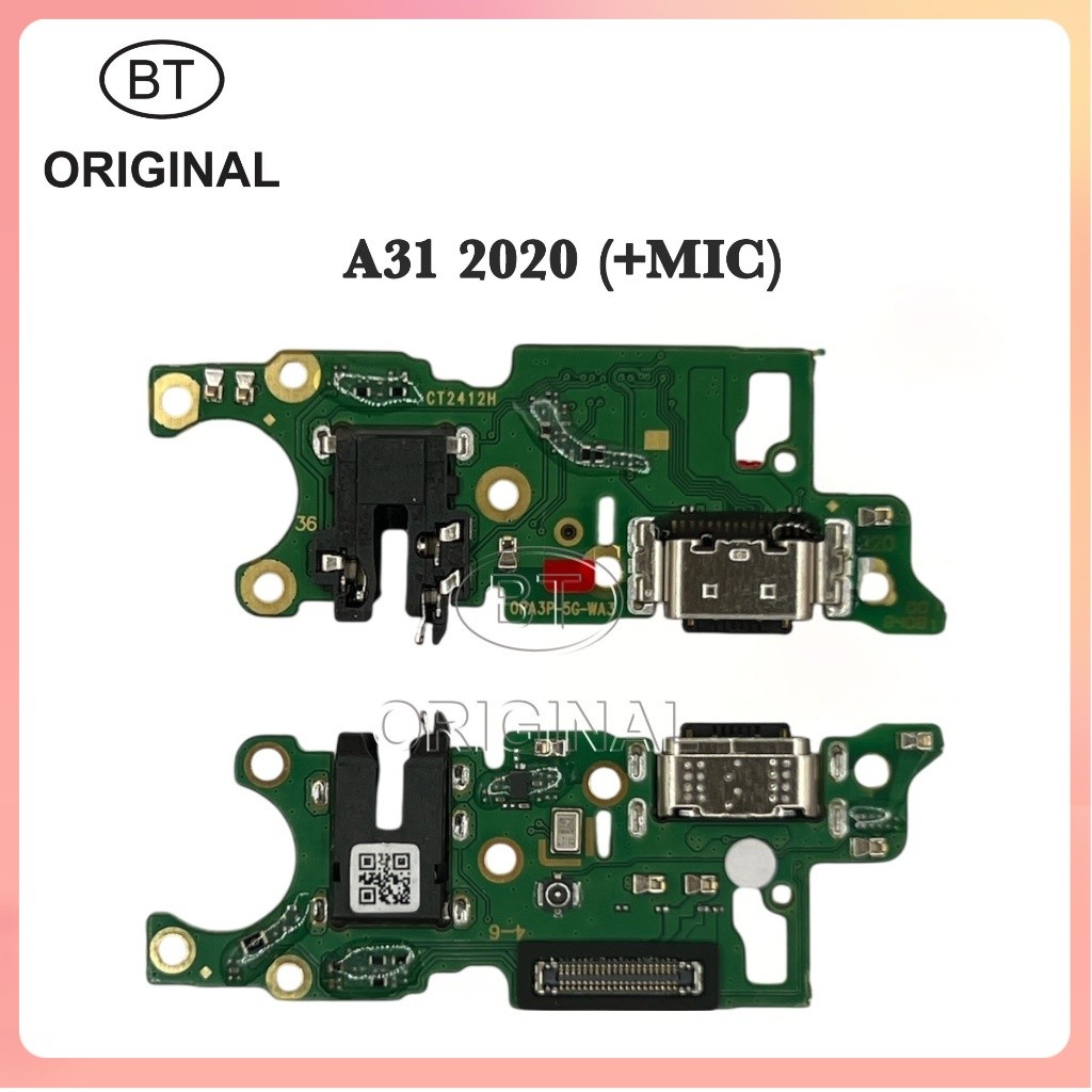 KONEKTOR CHARGER BOARD PCB  OPPO A31 2020 +MIC - FAST CHARGING ORIGINAL FULL IC