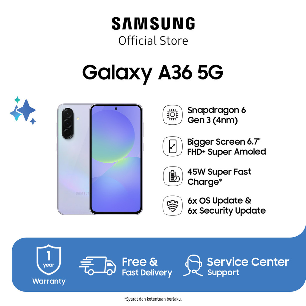 Samsung Galaxy A36 5G 12/256GB - Awesome Lavender