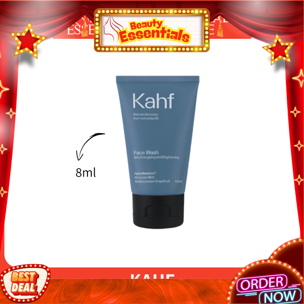 Kahf Skin Energizing and Brightening Face Wash 8 ml - Sabun Pembersih Wajah Pria Untuk Kulit Kombina