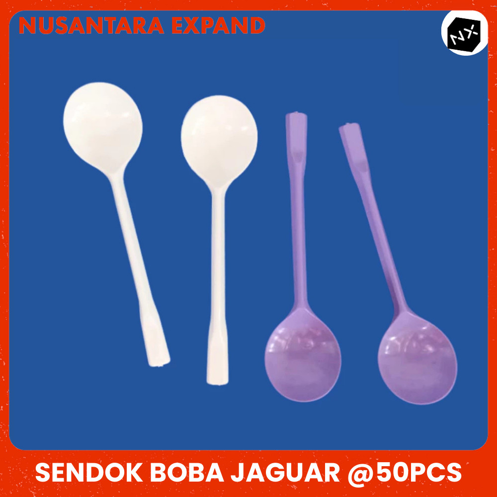 Jaguar Sendok Minuman Boba Kopi Es Susu Buah Sendok Adukan Minuman 50 Pcs Bisa Cod