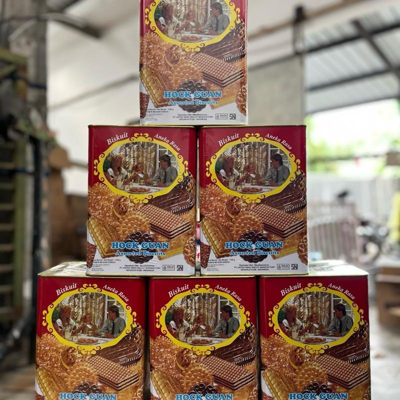 HOCK GUAN BISKUIT 1.350GR jajan lebaran Biskuit Rasa Enak dan Lembut untuk Lebaran kue kaleng 1 dus 