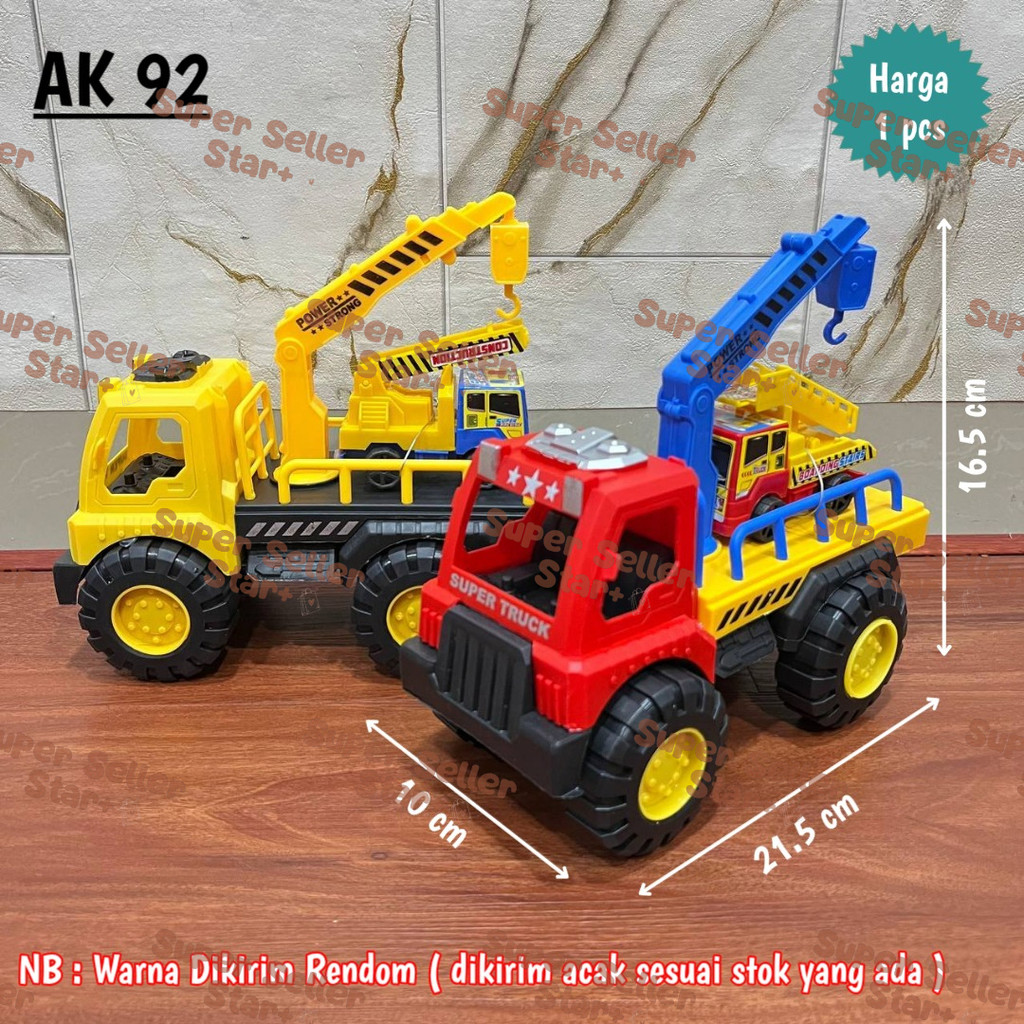 Mainan Truck Derek Muatan - Mainan Anak Truck Derek Mobil Construction