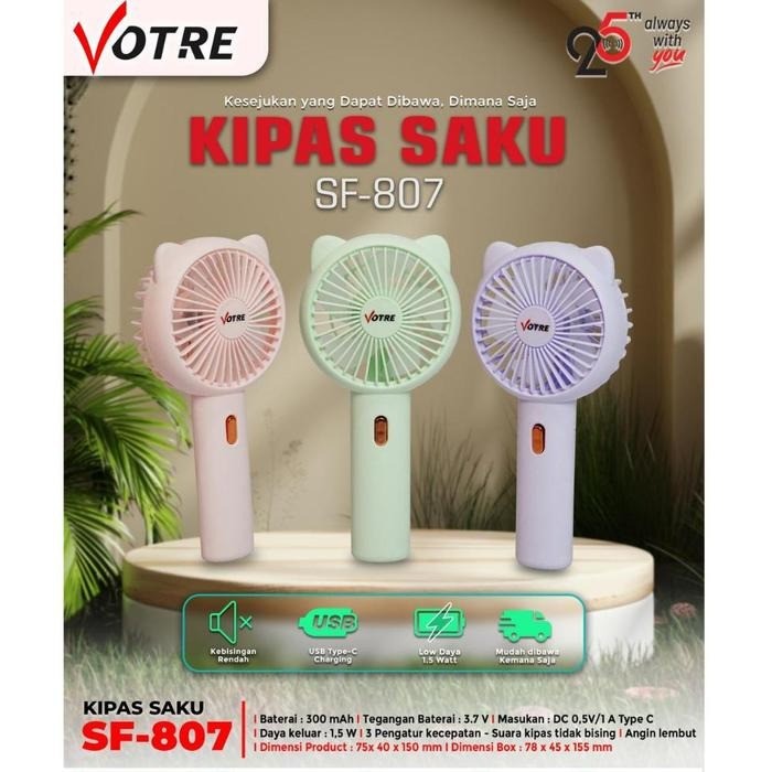 VOTRE Kipas Angin MINI Votre SF807 Mini fan kipas saku portabel SF807