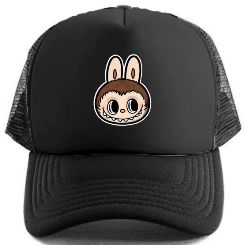 TOPI LABUBU HITAM ANAK & DEWASA PRIA WANITA / TOPI KARTUN KOREA VIRAL
