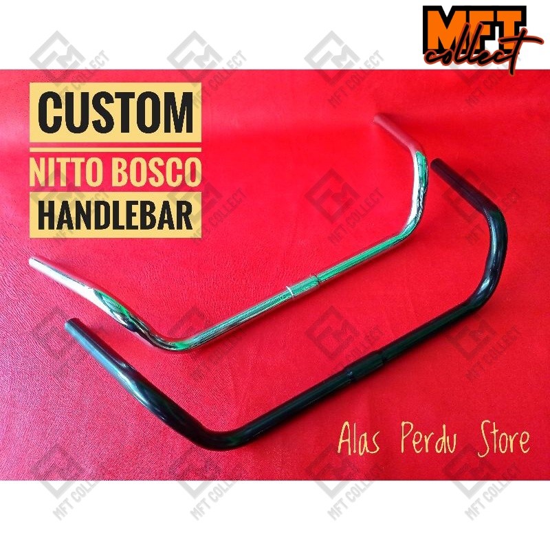 Custom Handlebar Nitto Bosco Bar - Promenade Bar / Stang sepeda klasik/ Federal / Commuter Bike / Ni