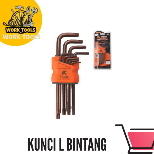 Kapusi Kunci L Set Bintang/Hexagonal 9 pcs
