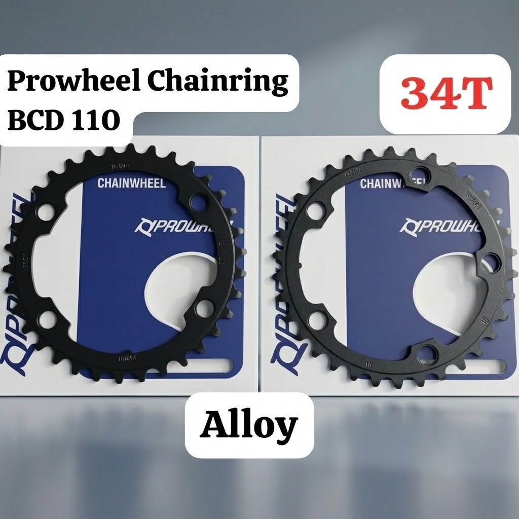 Prowheel Chainring Double Triple 110 BCD 34T 50T Non Narrow Wide Chain ring 110BCD Alloy