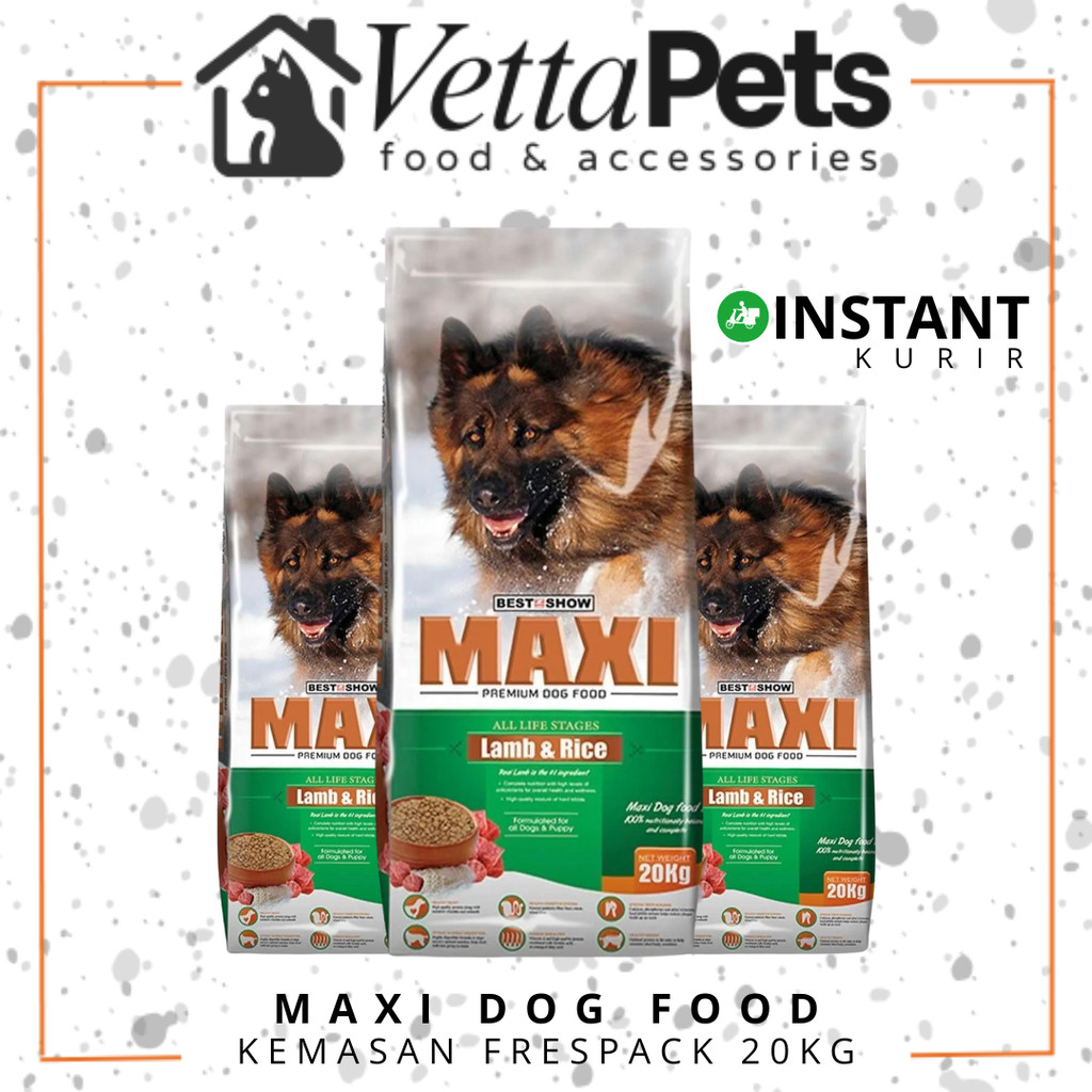 Maxi Dog food 20kg Lamb - Makanan Anjing lamb & rice