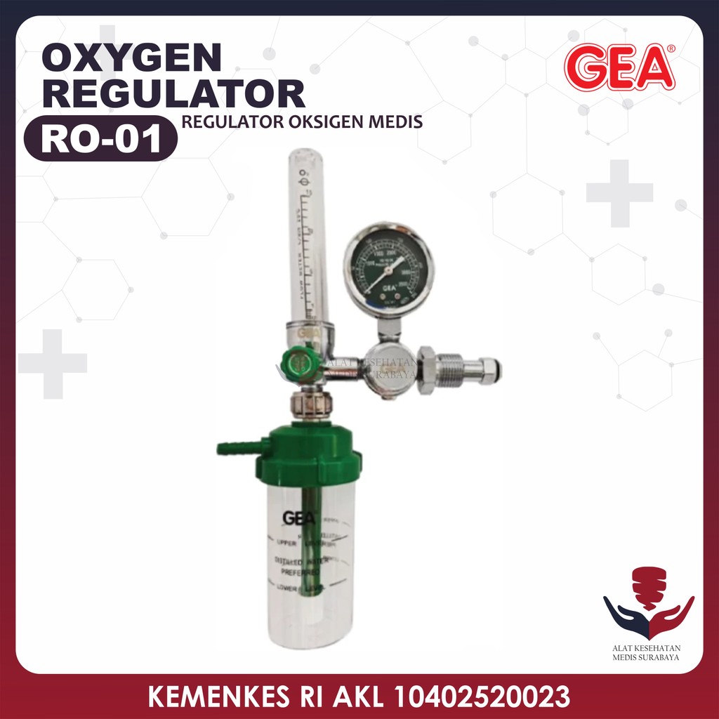 Gea XY 98 RO-01 Regulator Oksigen Tabung Oxigen Medical Oxygen Alat Bantu Pernapasan O2 XY98B YR 86 