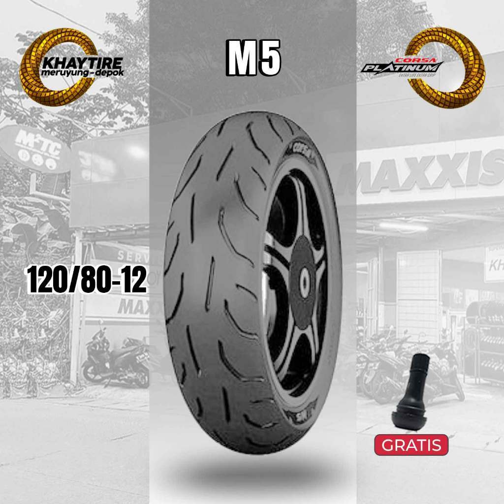 Ban Motor CORSA M5 PLATINUM 120/80 Ring 12 Tubeless