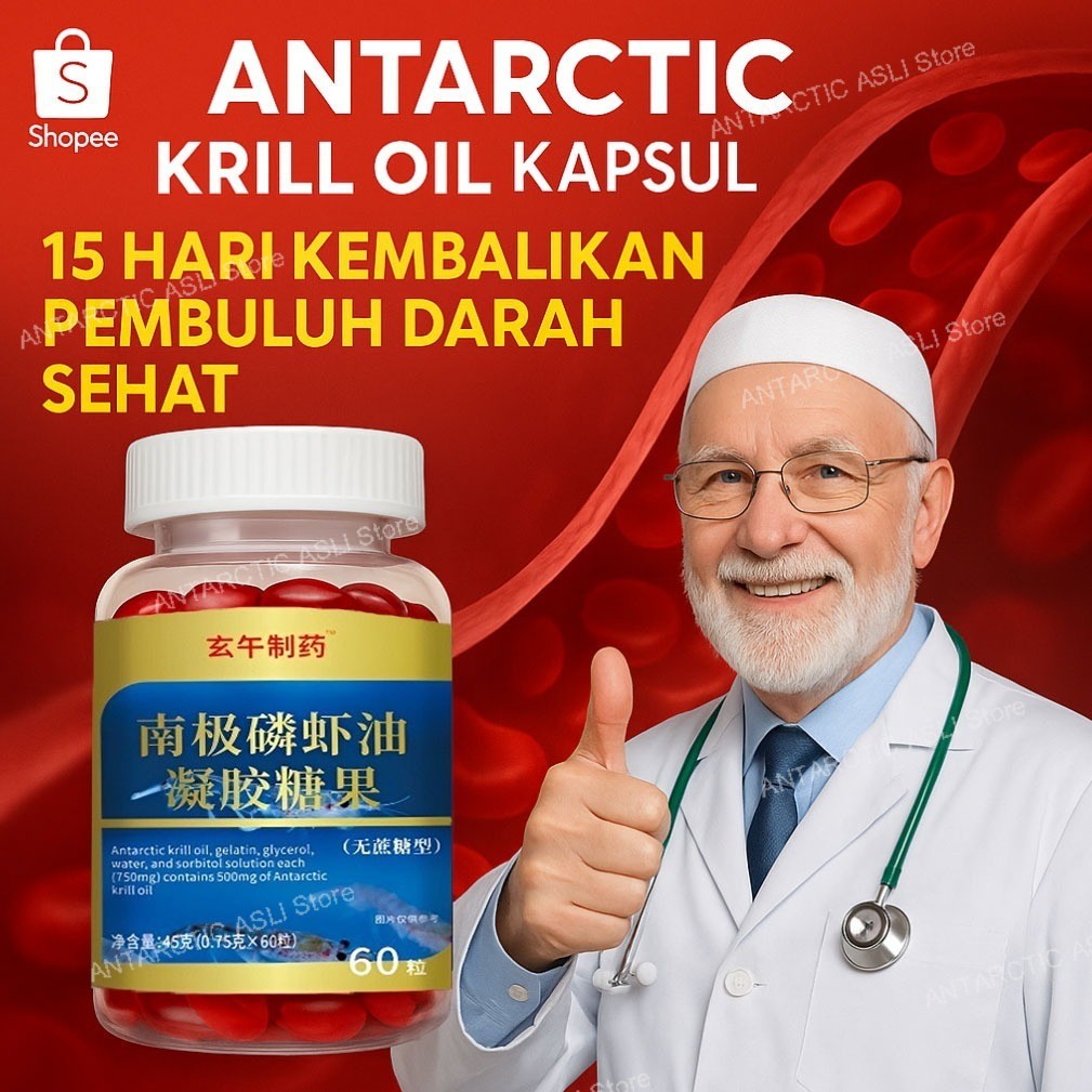 [100% ASLI] Permen Gel Minyak Krill Antartika/Antarctic Krill Oil/Natural Astaxanthin/Minyak Ikan Kr