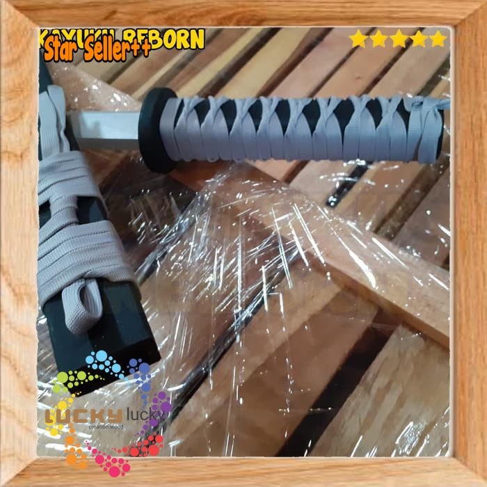 mainan pedang kayu katana bokken 81cm plus sarung bilah silver asli 1 Jiis