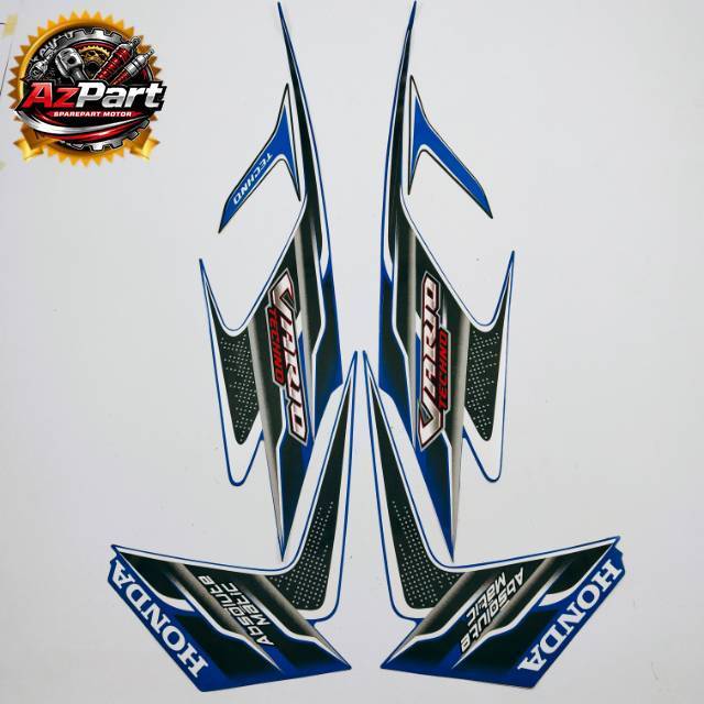Striping Honda Vario Techno 110 Karbu 2010 Biru Standar Stiker Motor
