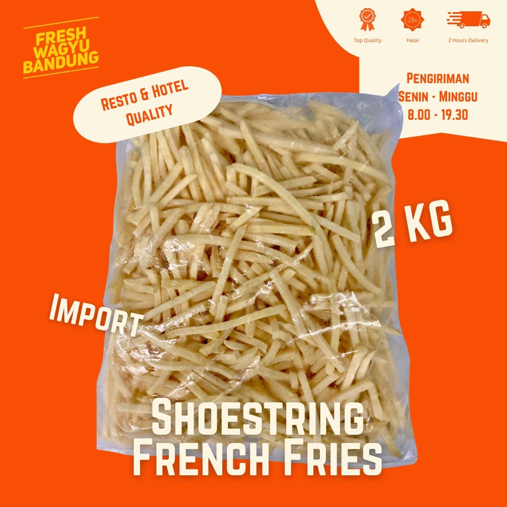 SHOESTRING CURAH IMPORT FRENCH FRIES PREMIUM Kentang Goreng Beku