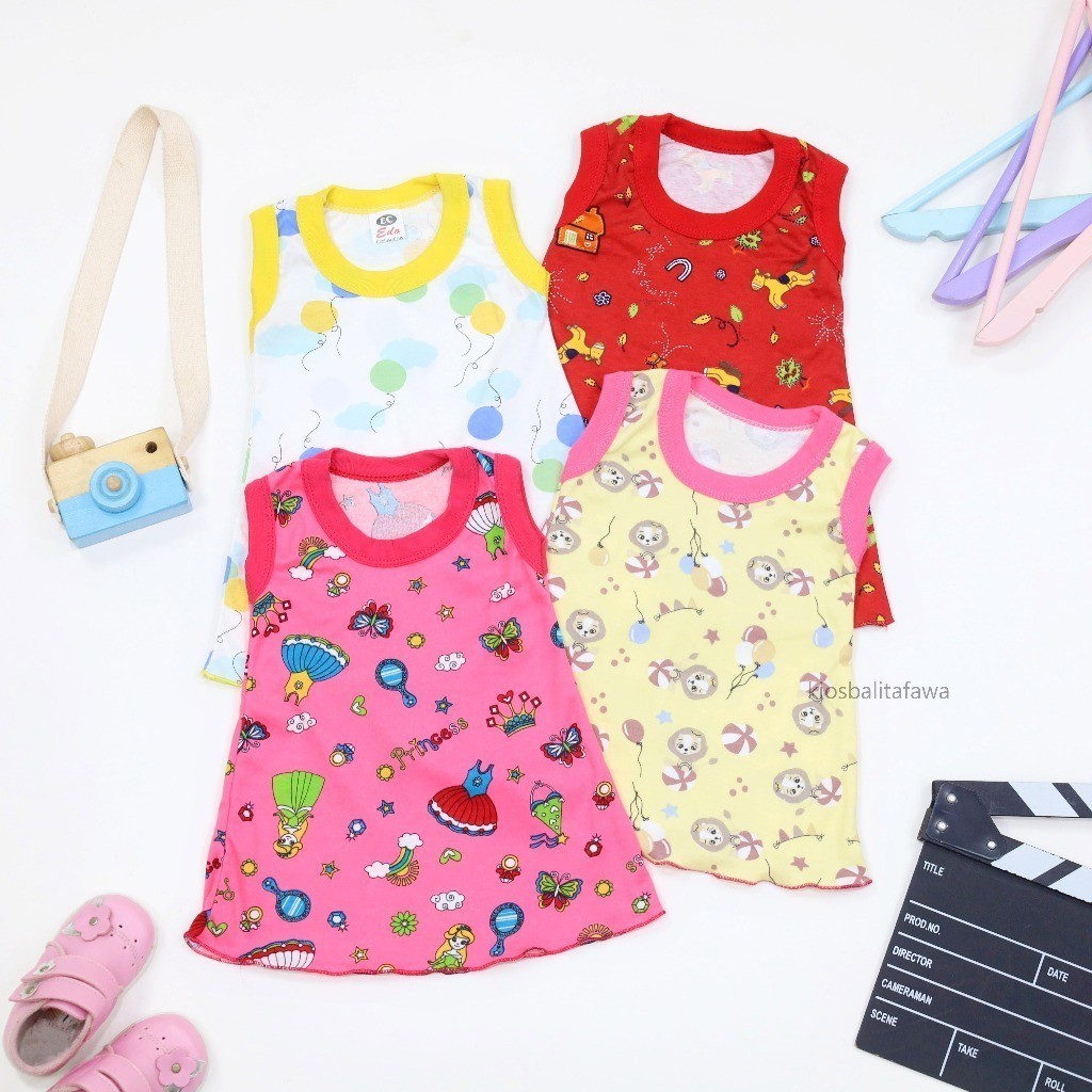 (BISA PILIH MOTIF) Daster Yukensi uk Bayi 0-12 Bulan / Baju Anak Perempuan Tidur Adem Bahan Kaos kio