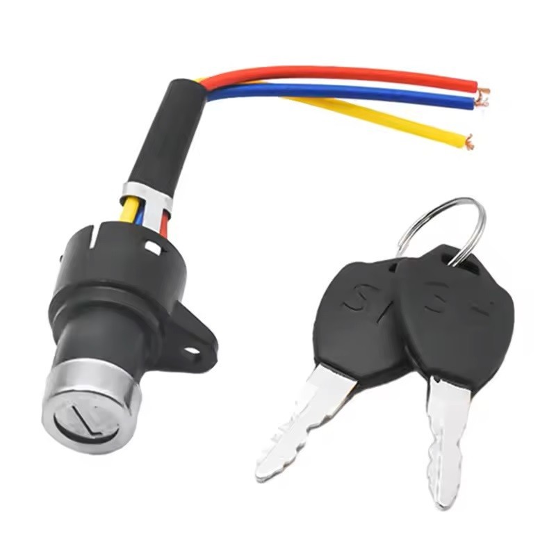 ASTARA - Kunci Kontak Skuter Elektrik 3 Kabel Switch On Off Mobilan 2 Steep Sepeda Listrik Aki Kunci