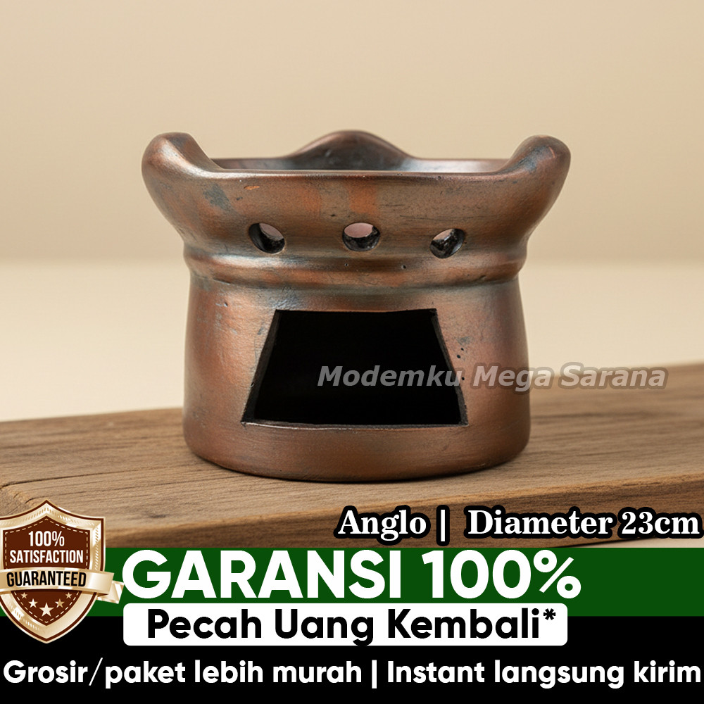 Anglo Tanah Liat Gerabah Tungku Arang Areng Tatakan Prasmanan Diameter 23 cm