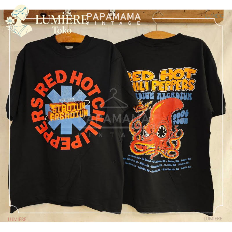 RED HOT CHILI PEPPERS 2006 Tour STADIUM ARCADIUM Dead Stock 100% Cotton Rock Band Tour T-Shirt Unise