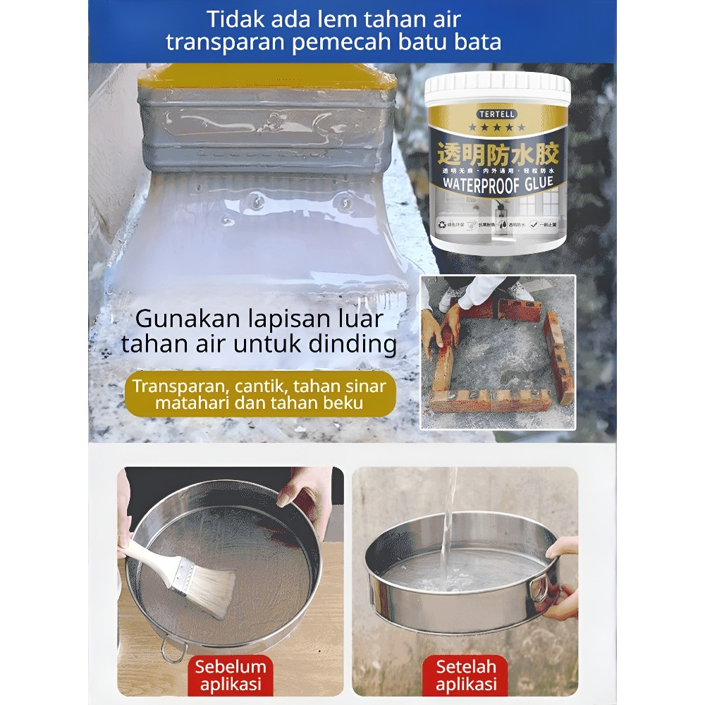 Tahan Lama/Transparan/Kering Cepat SL Cat Waterproof Transparan Anti Bocor 1 Lapis - Cat Anti Bocor/