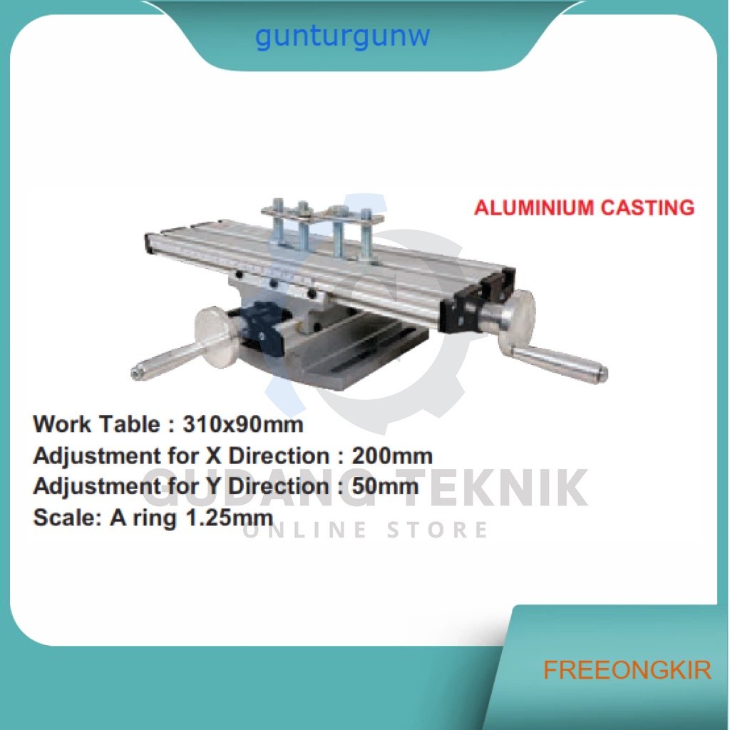 Table Cross Aluminium WIPRO TCR-63 - Ragum Meja Miling - Bubut Mini Catok Ragum Silang Mini Cross Ta