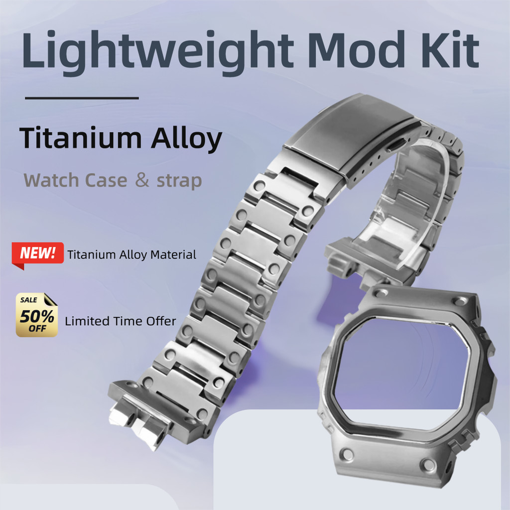 GMW-B5000 titanium alloy mod kit for G-SHOCK Casio 3459 gmw-b5000 case bracelet MRG-B5000 bezel watc