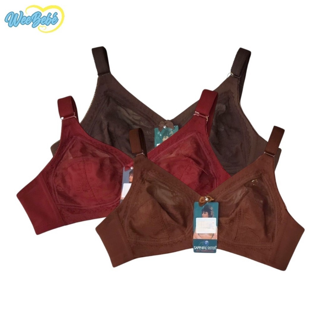 Bra Tanpa Kawat Cup A SAPPHIRE SISTER (Tanpa busa, Full cup)