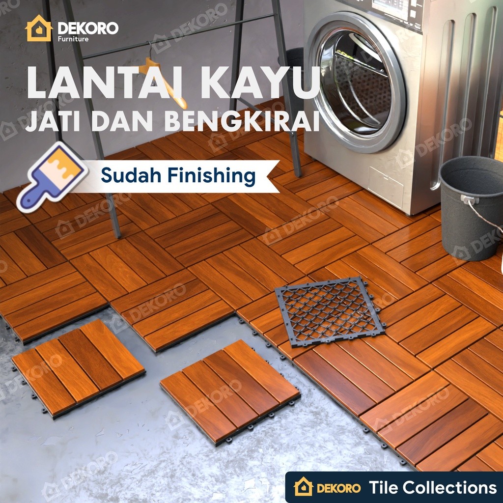 Lantai Kayu Decking Tile Parket Outdoor Dekoro Tile Collections