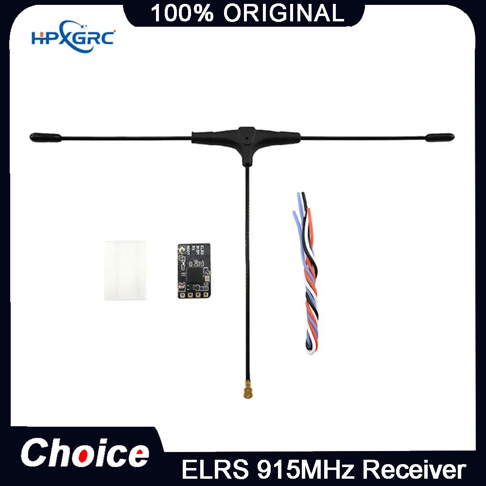 HPXGRC ELRS 915MHz Nano Receiver 0.6g, 50mW Telemetry SX1276 ESP8285 IPEX1 T-Antenna for FPV Long Ra