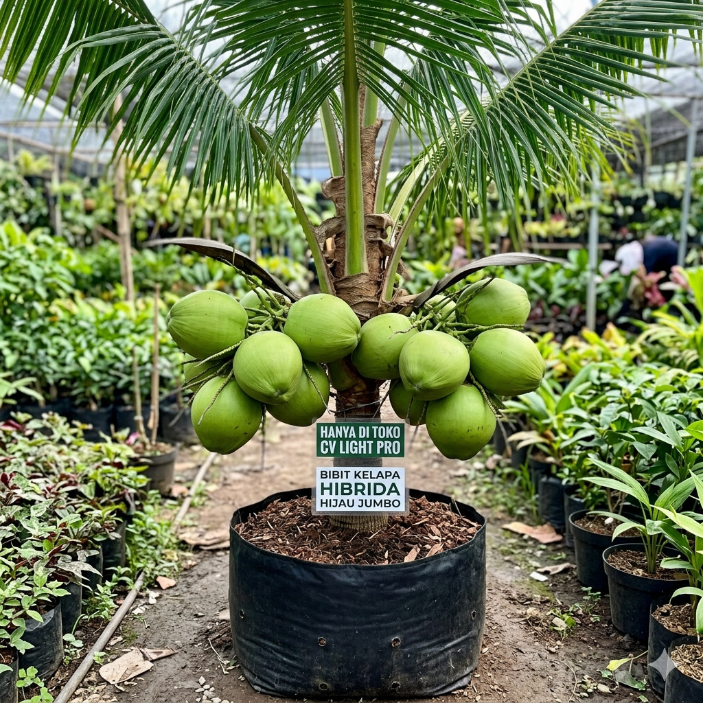 Bibit Kelapa Hibrida Hijau Jumbo Asli Bibit Tanaman Super Unggul CV LIGHT PRO