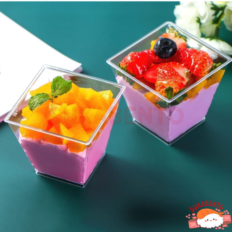 CU - Mika Dessert Cup Free Tutup untuk Puding Cake Kue Tiramisu Mousse Cup Cake