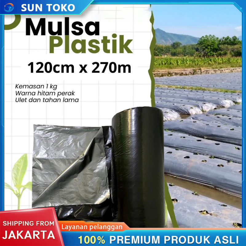 Per Roll Mulsa Hitam Perak Lebar 60cm-120cm/Mulsa Hitam Perak 1 Roll Panjang 250meter/Mulsa Hitam Pe